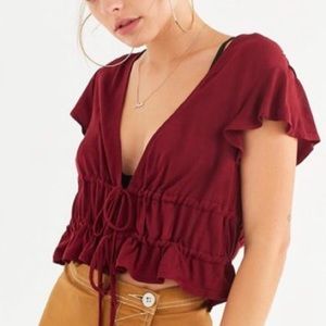 Urban outfitters double tie front top